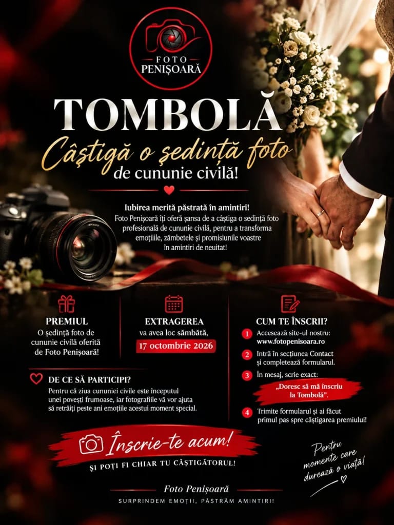 💍 CÂȘTIGĂ O ȘEDINȚĂ FOTO GRATUITĂ PENTRU CUNUNIA CIVILĂ! 2027 📸❤️